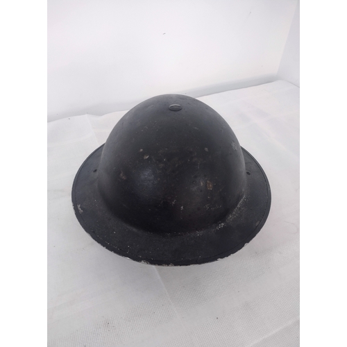 137 - WWII British Brodie Steel Helmet with Original Liner, Circa 1940s