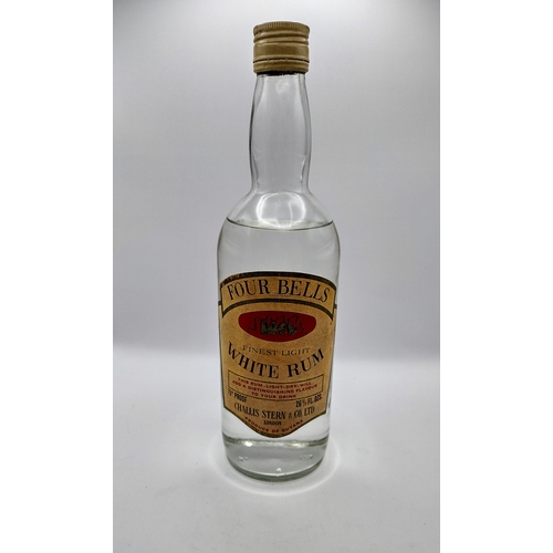 152 - Vintage C. 1950s Four Bells Finest Light White Rum 26 2/3 FL. Ozs