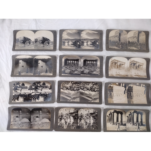 151 - Collection of Late 19th to Early 20th Century Keystone View Company Stereoscopic Cards Featuring Ico... 