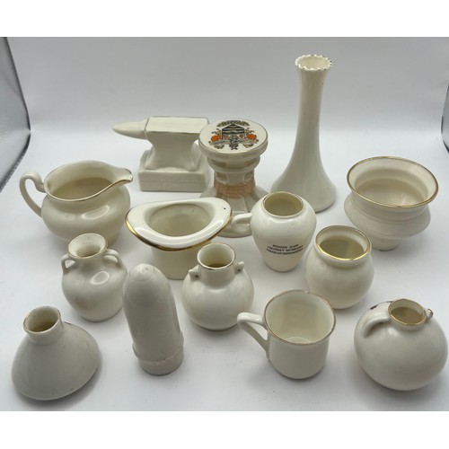 159 - C1-5-55 Selection of 14 Crestedware Crested China Items to include Shancock & Son, W H Goss, Milton,... 