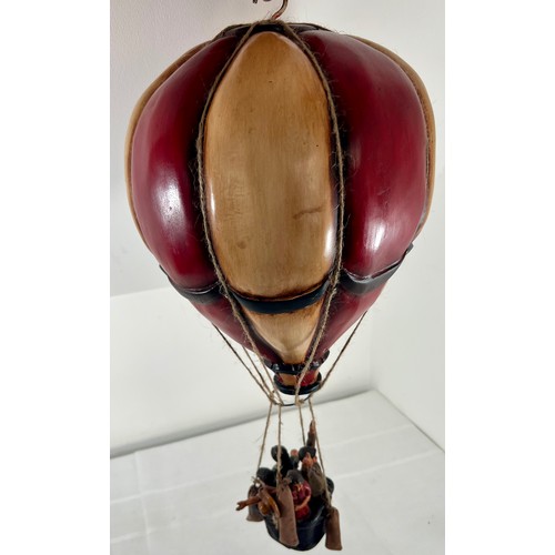 167 - Large Hanging Wooden Hot Air Balloon