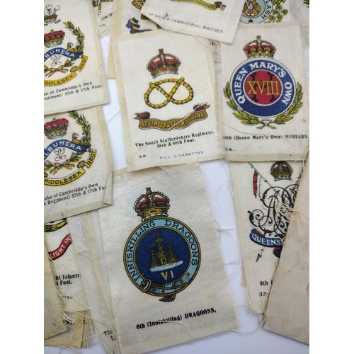 172 - B.D.V. and Wills Cigarette Silks Featuring Military and Regimental Badges, Including British and Col... 