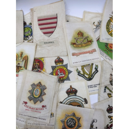 172 - B.D.V. and Wills Cigarette Silks Featuring Military and Regimental Badges, Including British and Col... 