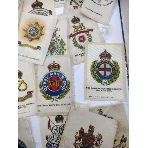 172 - B.D.V. and Wills Cigarette Silks Featuring Military and Regimental Badges, Including British and Col... 