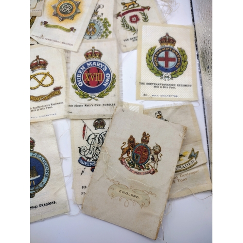 172 - B.D.V. and Wills Cigarette Silks Featuring Military and Regimental Badges, Including British and Col... 