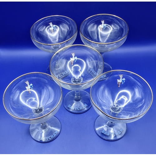 37 - Set of Five Early Vintage Babycham Coupes (Circa 1950s)