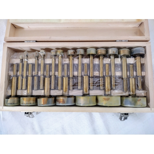 36 - Complete Forstner Bit Set in Wooden Case, Multiple Sizes for Precision Woodworking