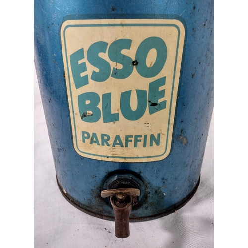 40 - Vintage Esso Blue Paraffin Dispenser from 1965 in Original Condition, Featuring Iconic Branding and ... 