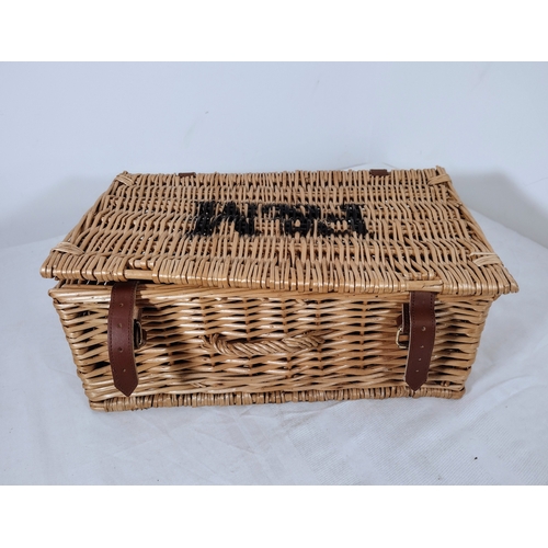 39 - Vintage Fortnum & Mason Wicker Hamper with Leather Straps approx 16