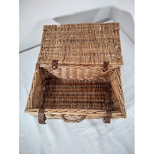 39 - Vintage Fortnum & Mason Wicker Hamper with Leather Straps approx 16