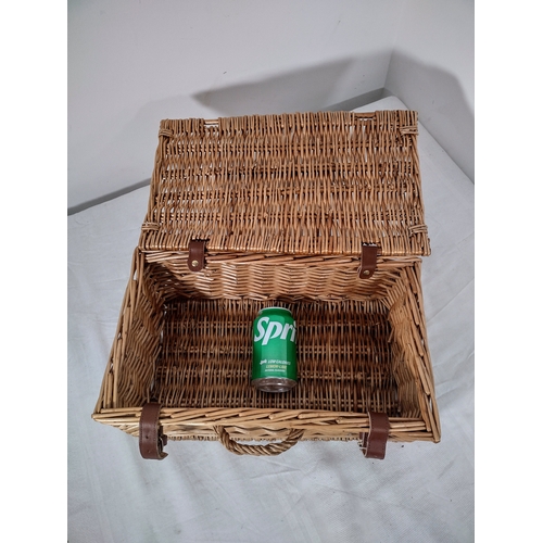 39 - Vintage Fortnum & Mason Wicker Hamper with Leather Straps approx 16