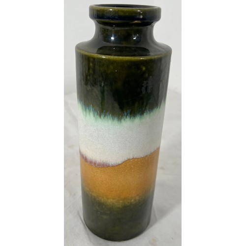 46 - Vintage West German Vase in Yellow, White, Green & Brown