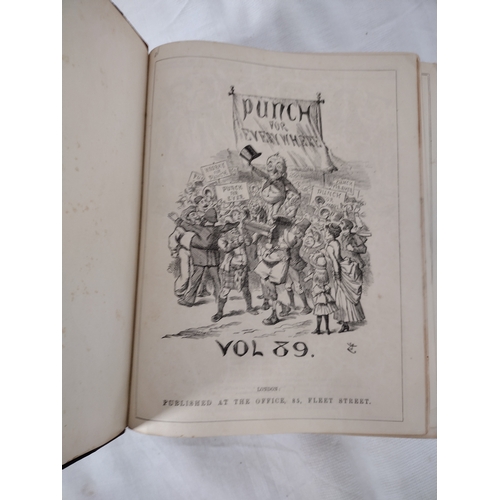 47 - Victorian Era Punch Magazine Volume 89 from 1885 Featuring Satirical Illustrations and Political Com... 