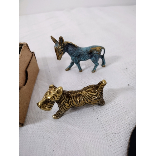 48 - Small Collection of Mid-20th Century Brass Figures and Horse Brass To Include Cornish Piskey, Wish Y... 