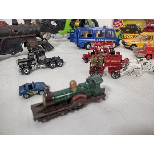 53 - Collection of Die-Cast and Vintage Toys Including a Cast Iron Train Locomotive Circa 1900s (possibly... 