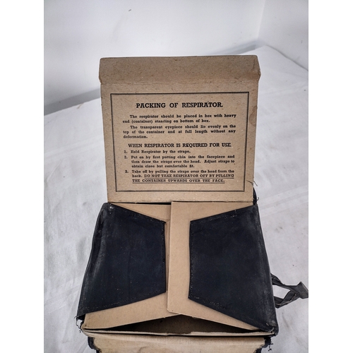 49 - British Civilian Duty Respirator Mark I, 1937, Complete with Original Box and Instructions – Manufac... 