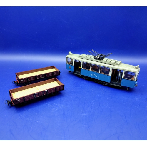 56 - Set of Austrian Model Tram and Wagons Featuring 1970s Liliput H0 “ETC” 25th Anniversary Electric Tra... 