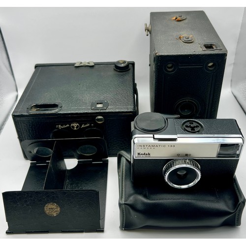 72 - Selection of Cameras to include British Made Thornton-Pickard Stereo Puck & Viewer, Kodak Instamatic... 