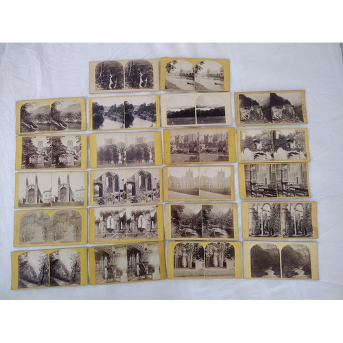 64 - Collection Of Mid-19th Century Stereoscopic Cards Featuring British Landmarks, Including Bristol Cat... 