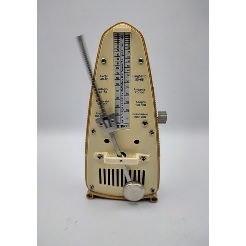 66 - Vintage Wittner Taktell Piccolo Metronome, Circa 1965, In Unusual Beige Casing With Original Wind-up... 