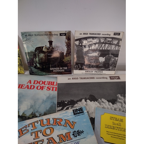 81 - Collection of Vintage Argo Transacord Steam Locomotive Recordings, Argo Records Circa 1950s–1970s,