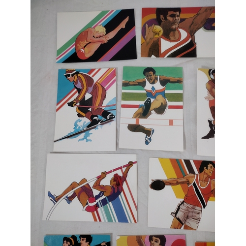 115 - Set of 1983 U.S. Postal Service Olympic Postcards Featuring Bob Peak Artwork for 1984 Summer Games