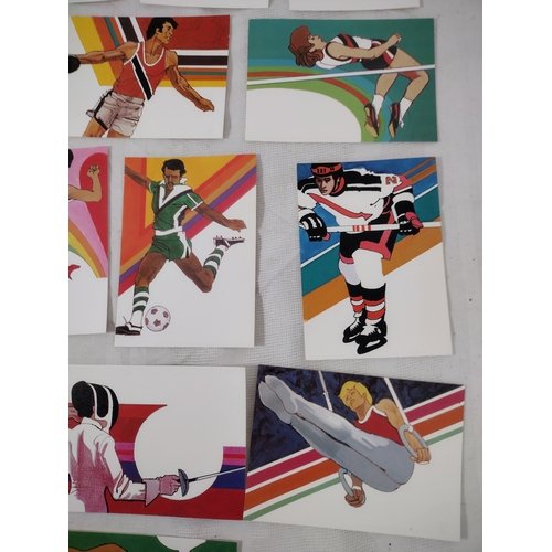 115 - Set of 1983 U.S. Postal Service Olympic Postcards Featuring Bob Peak Artwork for 1984 Summer Games