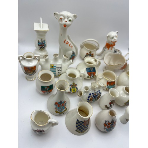 185 - Collection of 23 CrestedWare items to include Goss, Arcadia, Gemma, Milton, Foley Shelley, Dainty, T... 