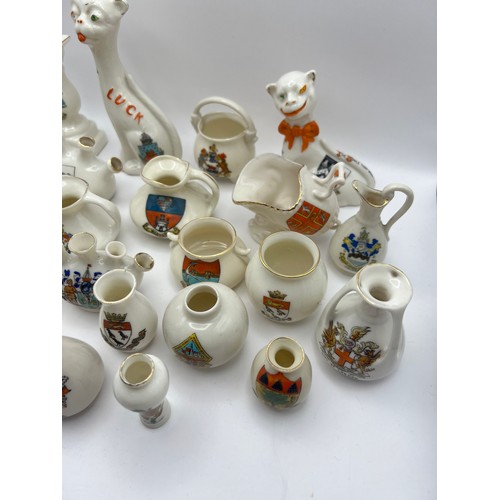 185 - Collection of 23 CrestedWare items to include Goss, Arcadia, Gemma, Milton, Foley Shelley, Dainty, T... 