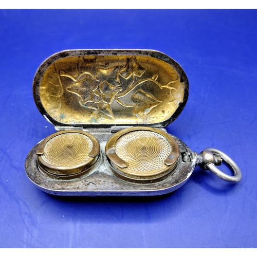 11 - French Art Nouveau Silver-Plated Porte-Lion D'Or Coin Holder, Circa 1900, Featuring Intricate Ivy Le... 