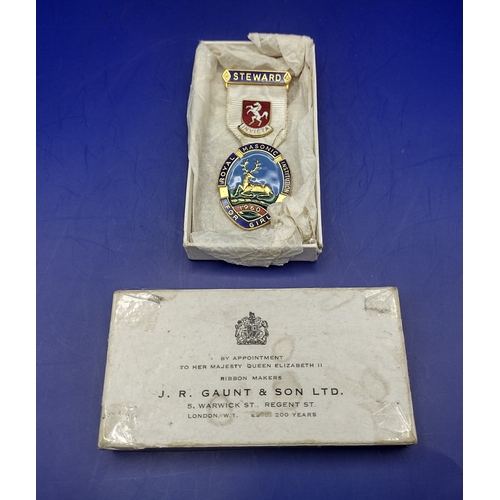 13 - Royal Masonic Institution for Girls 1960 Steward’s Jewel by J. R. Gaunt, Featuring Invicta Emblem an... 