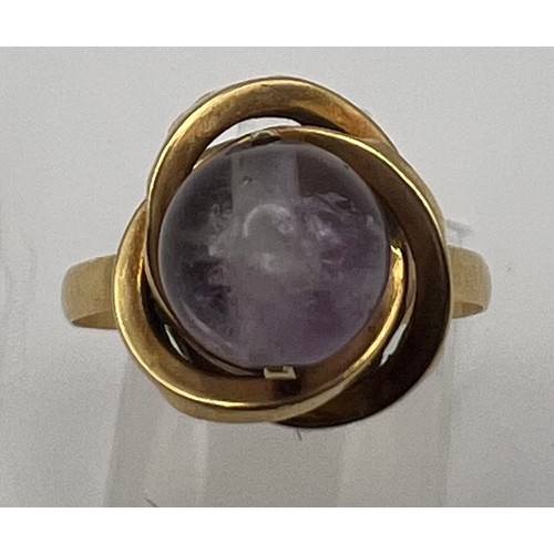 16 - French Flourite Ring . 14ct Acid Tested French Hallmarks 2.5g approx total approx size Q 1/2