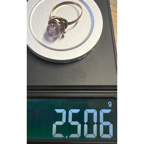 16 - French Flourite Ring . 14ct Acid Tested French Hallmarks 2.5g approx total approx size Q 1/2