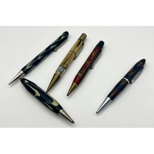 19 - 5 Vintage Marbled Propelling Mechanical Pencils