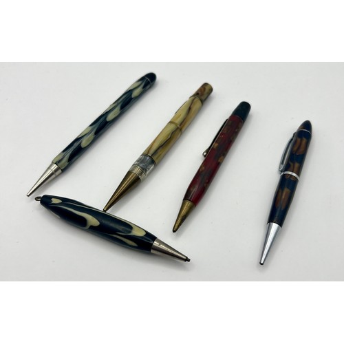 19 - 5 Vintage Marbled Propelling Mechanical Pencils