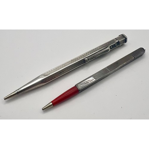 20 - Two Sterling Silver Mechanical Propelling Pencils. One 1946 London Hallmarked by Johnson Matthey & C... 