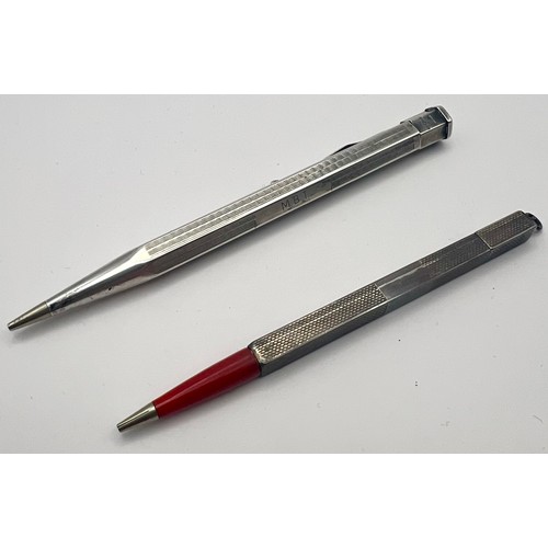 20 - Two Sterling Silver Mechanical Propelling Pencils. One 1946 London Hallmarked by Johnson Matthey & C... 