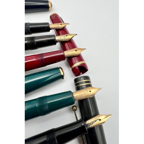 24 - Selection of 5 Vintage Gold Nibbed Fountain Pens to include Parker Slimfold with 585 14k Nib 5, The ... 