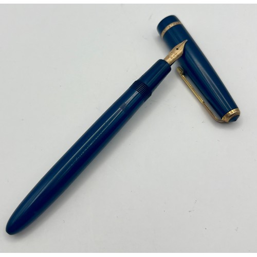 30 - Vintage Parker Slimfold Fountain Pen With 14k 14ct Gold Nib