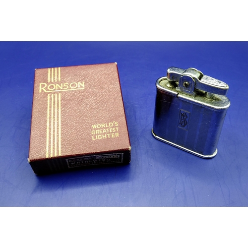 37 - Vintage Ronson Lighter Set: 1950s Whirlwind and Late 1950s Varaflame Models, Original Boxes