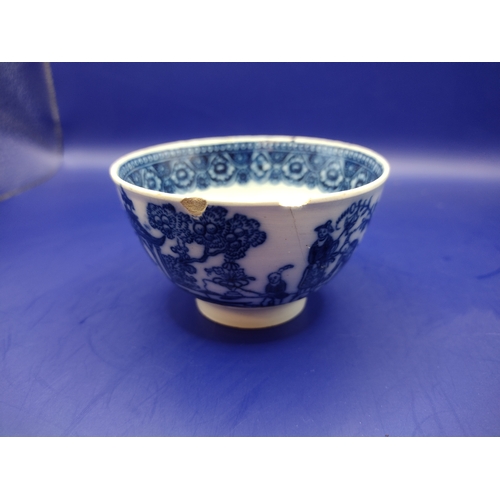 40 - Kangxi Period Chinese Blue and White Porcelain Bowl with Landscape and Figures, 17th Century a/f