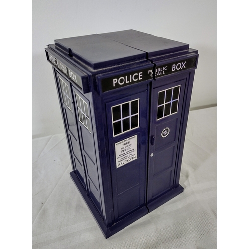 70 - Two Doctor Who TARDIS.  Including A Light-Up and Noise making Tardis and a Tardis Storage Case with ... 