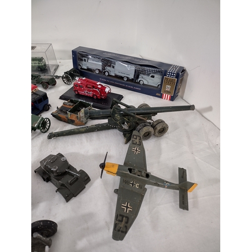 86 - Collection of Vintage and Modern Die-Cast Vehicles and Military Models, Including Dinky Toys, Origin... 