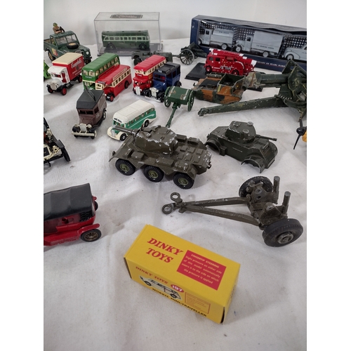 86 - Collection of Vintage and Modern Die-Cast Vehicles and Military Models, Including Dinky Toys, Origin... 