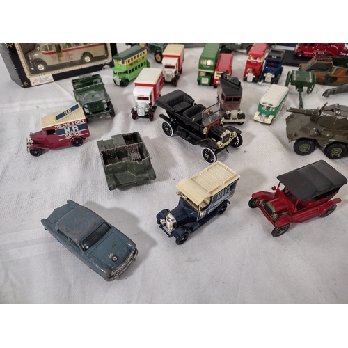 86 - Collection of Vintage and Modern Die-Cast Vehicles and Military Models, Including Dinky Toys, Origin... 