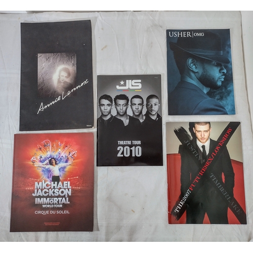 92 - Set of Five Official Tour Programmes Featuring Annie Lennox, JLS, Usher, Michael Jackson Immortal To... 