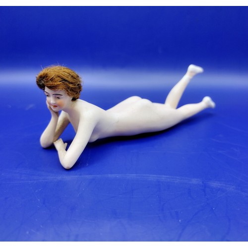 113 - Art Deco German Bisque Porcelain Bathing Beauty Figurine, Possibly Galluba & Hofmann, Circa 1920s-19... 