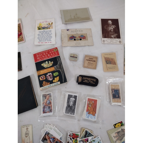 129 - Collection of Vintage Ephemera, Cigarette and Tea Cards, Including Patriotic and Red Cross Postcards... 