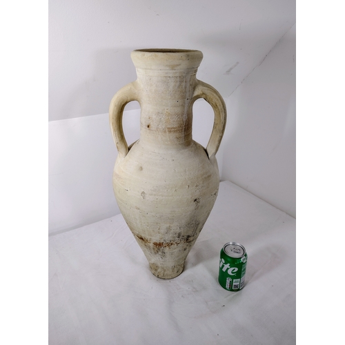 135 - Large French Stoneware Amphora-Style Vase Featuring Classical Design From The Mid-20th Century appro... 