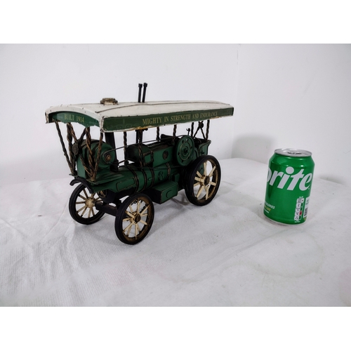 138 - Boyle Model 30471 Tin Steam Tractor, Decorative Display Piece, Circa 1970s